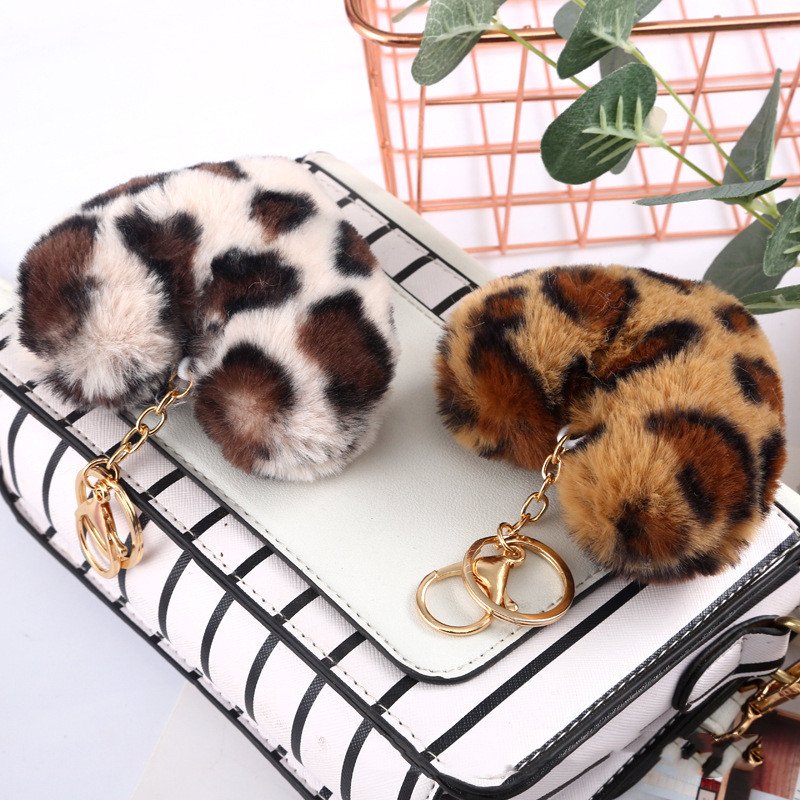 Fashion 3D Cute Love Heart Soft Plush Keychains Faux Fur Ball Pompom Keychain Car Charm Keyrings Key Holder Women Bag Pendant