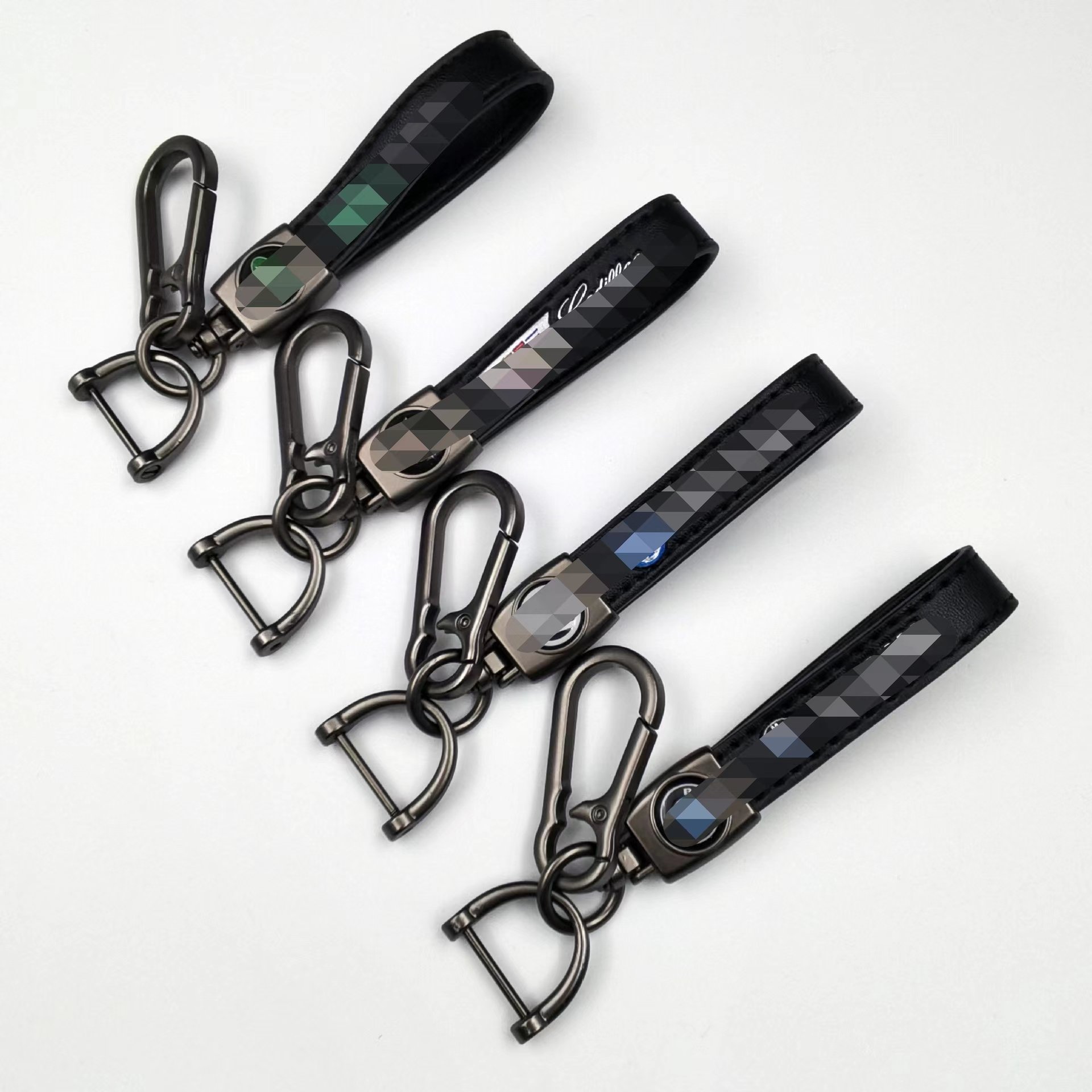 XM Premium Leather Car Logo Keychain For Car brands Handmade Metal Key Ring Accessories With Logo Present for Man and Woman