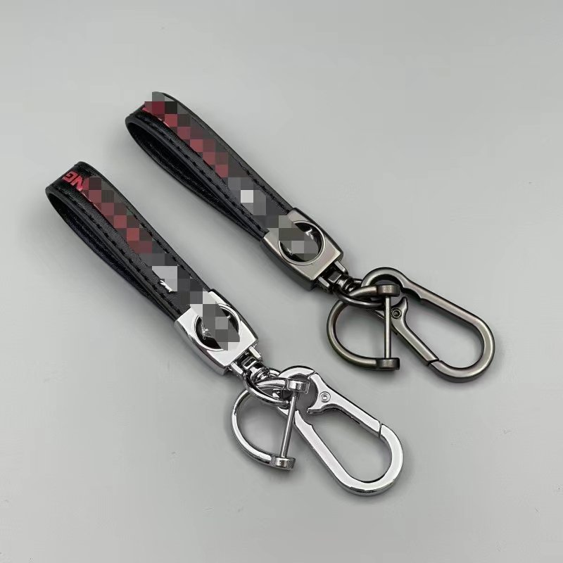 XM Premium Leather Car Logo Keychain For Car brands Handmade Metal Key Ring Accessories With Logo Present for Man and Woman