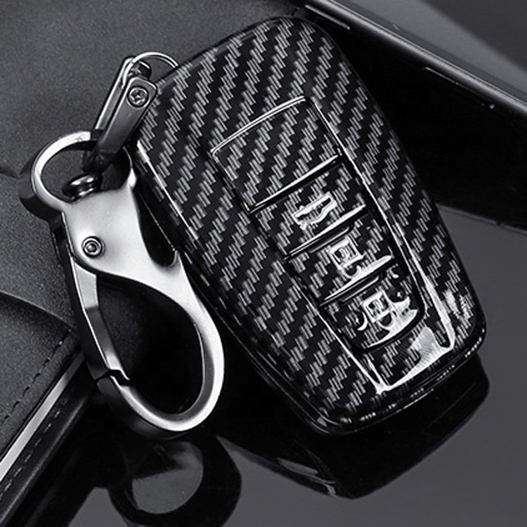 2 Buttons Remote Control Accessories Carbon Fiber Car Key Cover Case for 2017 Toyota C-HR