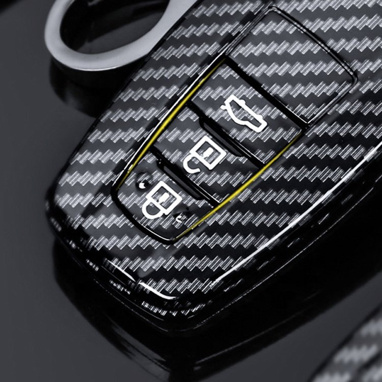 2 Buttons Remote Control Accessories Carbon Fiber Car Key Cover Case for 2017 Toyota C-HR