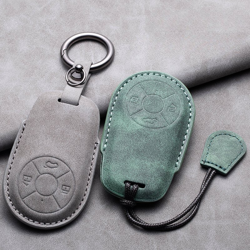 Leather Car Key Case Cover For GWM HAVAL H6 M6 ORA Good White IQ Key Holder Keychain Protection Accessories