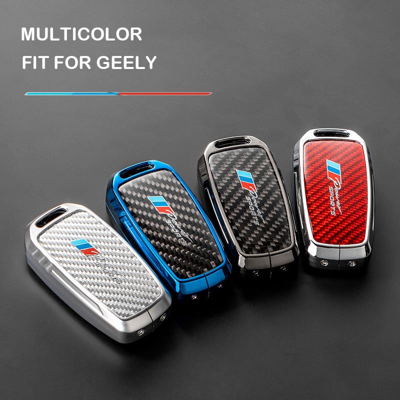 Real carbon fiber and zinc alloy metal car key accessories fit for geely coolray key case geely xingyue l key cover