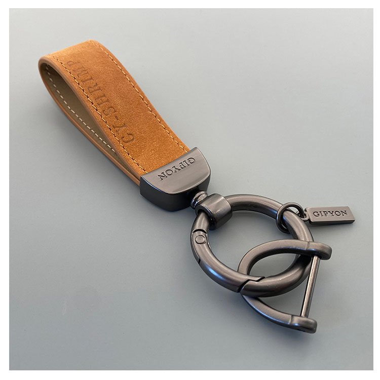 Simple design Suede leather car key accessories auto keychain for car