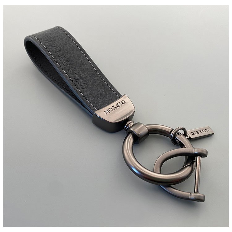Simple design Suede leather car key accessories auto keychain for car