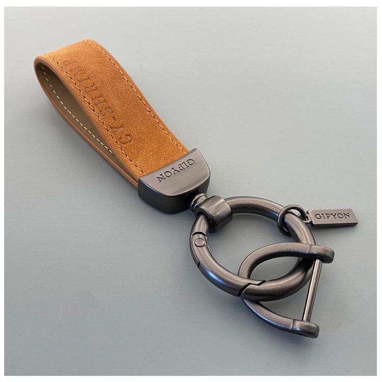Simple design Suede leather car key accessories auto keychain for car