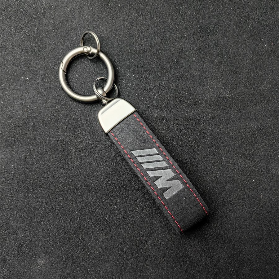 wholesale Luxury Car Brand logo Key chains alcantara Leather Key Lanyard Key Ring for M AMG sline BMW mercedes toyota honda