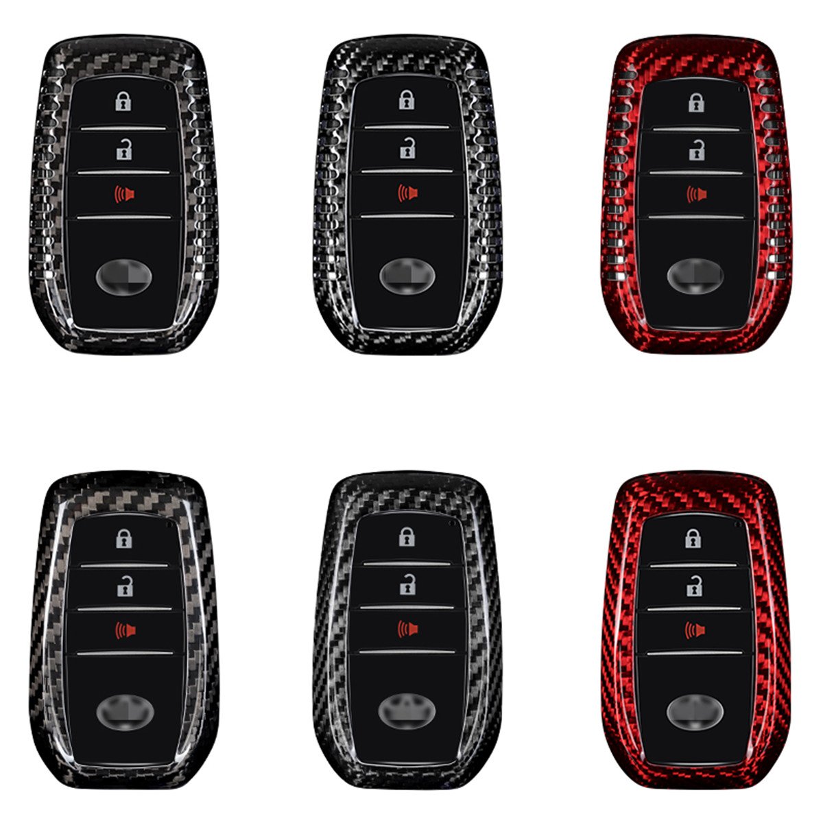 Factory Sales Carbon Fiber Car Key Case For Toyota Alphard Land Cruiser GR RAV4 Key Cover For Keys Auto Interior Accessories