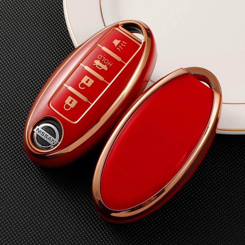 Hot sale soft TPU gold edge car key case cover fit for BMW VW Toyota Honda Nissan Chery new energy silver edge car key cases