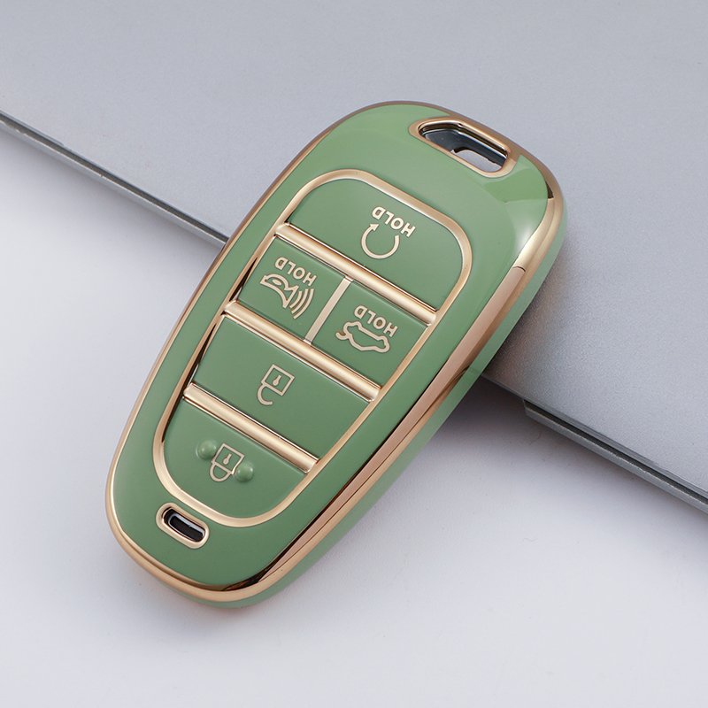 Hot sale soft TPU gold edge car key case cover fit for BMW VW Toyota Honda Nissan Chery new energy silver edge car key cases