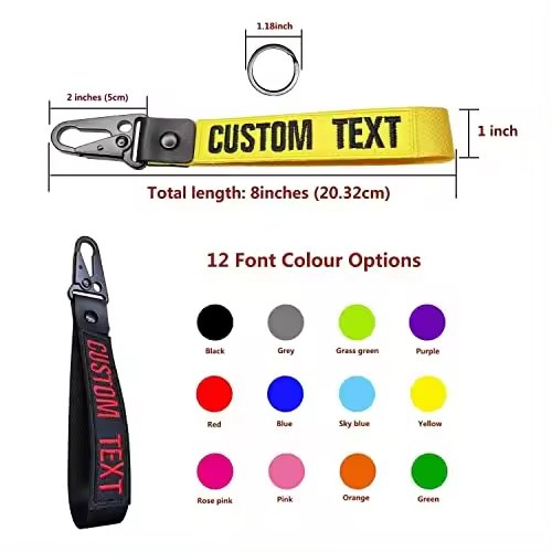 Promotional Keychains Carabiners Accessories Custom Blank Wristlet Key Chain Nylon Lanyard Custom Logo Car Motorcycle Keychain