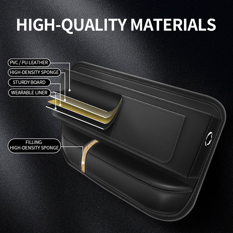 2024 Interior Accessories Pu Leather Universal Bag Car Seat Storage Box Car Side Gap Bag Seat Gap Fill Organizer