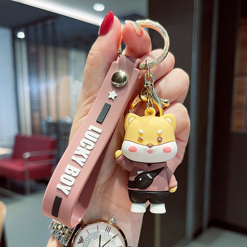 2024 Wholesale Anime Keychain Cute Cartoon 3D PVC Kids Women Silicon Mini Backpack Key ring Accessories Rubber Key chains