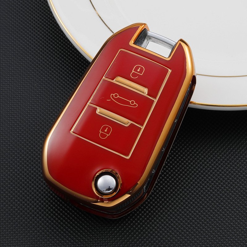 Hotsale soft TPU car key case fob cover tpu for Peugeot Dena Citroen car key accessory key accessories