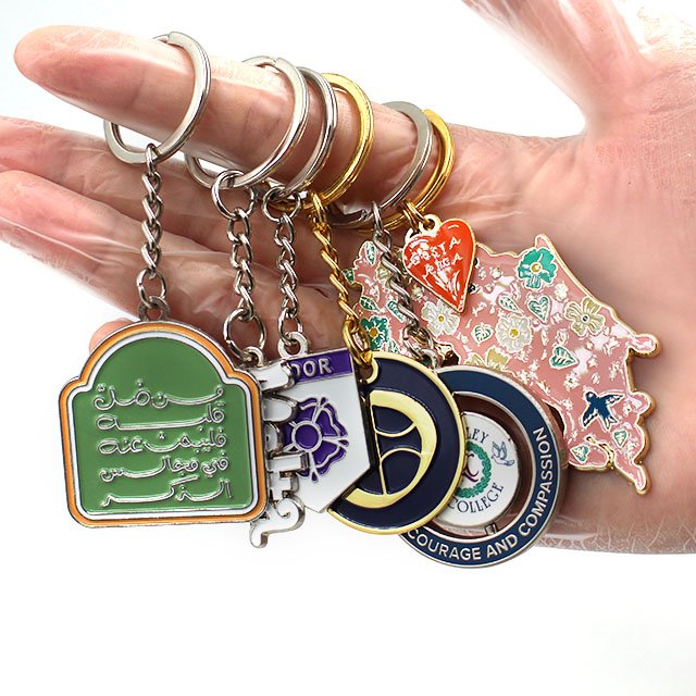 Wholesale Keychain Keyring Custom Logo Promotional Metal Acrylic Accessories 3D Mini CD Self Defense Leather In Bulk