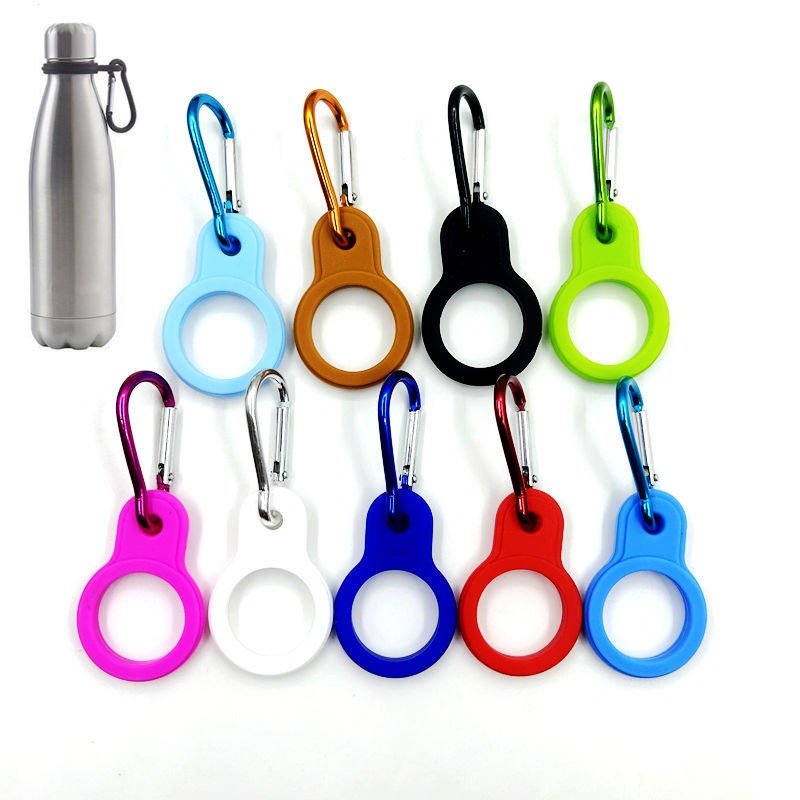 Portable Silicone Water Bottle Buckle Convenient Carrying Clip Hook Holder With D-Ring Keychain Camping Hiking Traveling Clips