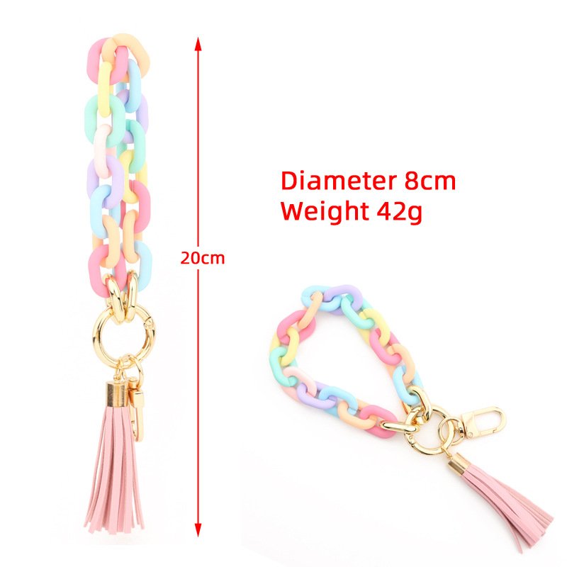 Chunky Chain Link Wristlet Keychain Acrylic Bangle Key Ring Bracelet Key Chain Cute Boho Modern Car Keychain Holder