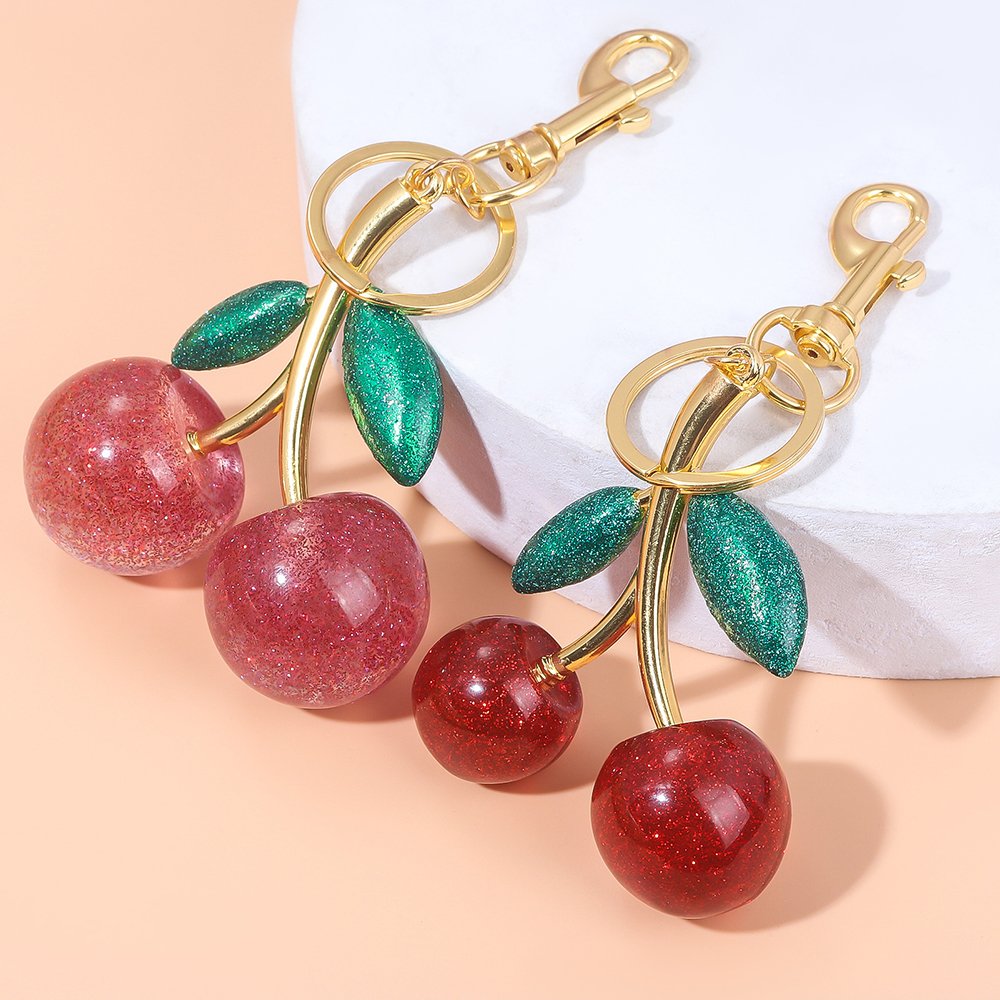 Customized New Style High Quality Creative Design Key Decoration Cherry Keychain for Women Bag Accessories Gift