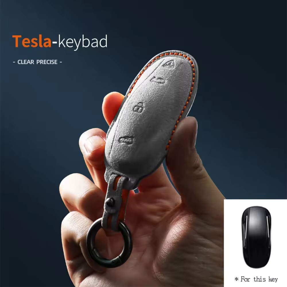 Factory Direct Suede Car Key Case Bag for Tesla Key Sleeve for Automotive Accessories Protective Function