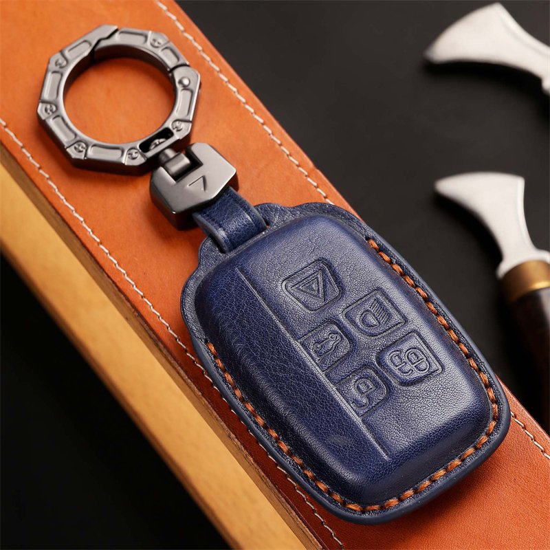 Genuine Leather Car Key Case Cover for Land Rover Defender Discovery Accessories Keys Handmade Car key Shell