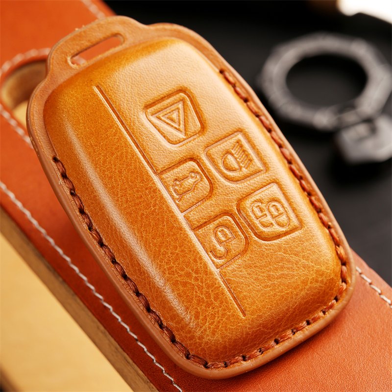 Genuine Leather Car Key Case Cover for Land Rover Defender Discovery Accessories Keys Handmade Car key Shell