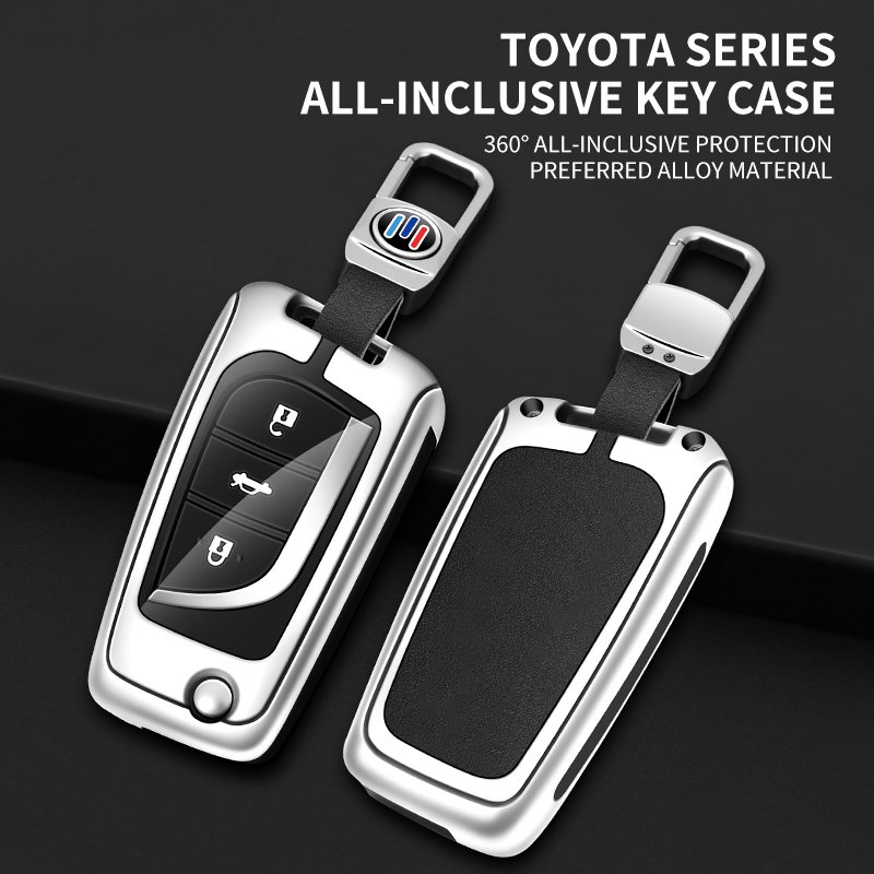 Fashion Key Case Personalized For toyota Zinc Alloy Leather Car Key Cover Cowhide Leather with Custom Logo Design