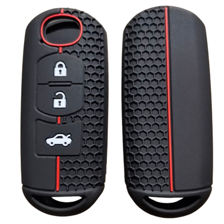 alarm system Accessories 3 Buttons Silicone Car Key Cover Case Fob Remote Shell For 2013 year Sport For Mazda 3