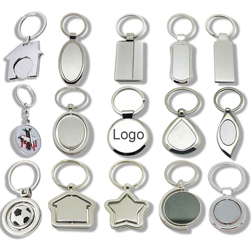 Keychain Accessories Keyring Enamel Sublimation Blank Home House Shape Key Holder Metal Keychain