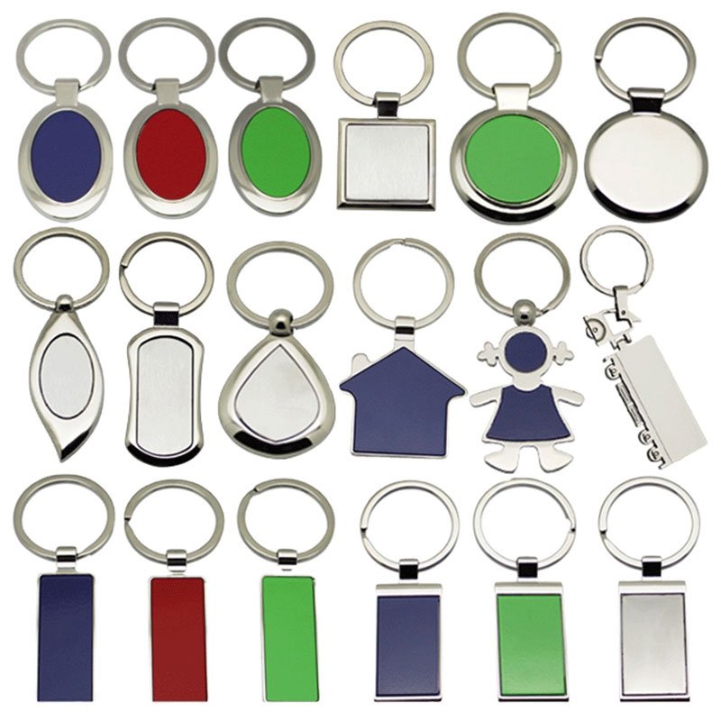Keychain Accessories Keyring Enamel Sublimation Blank Home House Shape Key Holder Metal Keychain