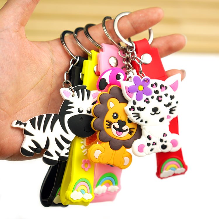 Luxury Silicon Key Chains Wholesale Anime Animal Chain Ring Custom Silicone Customize Logo Rubber Pvc Keychain