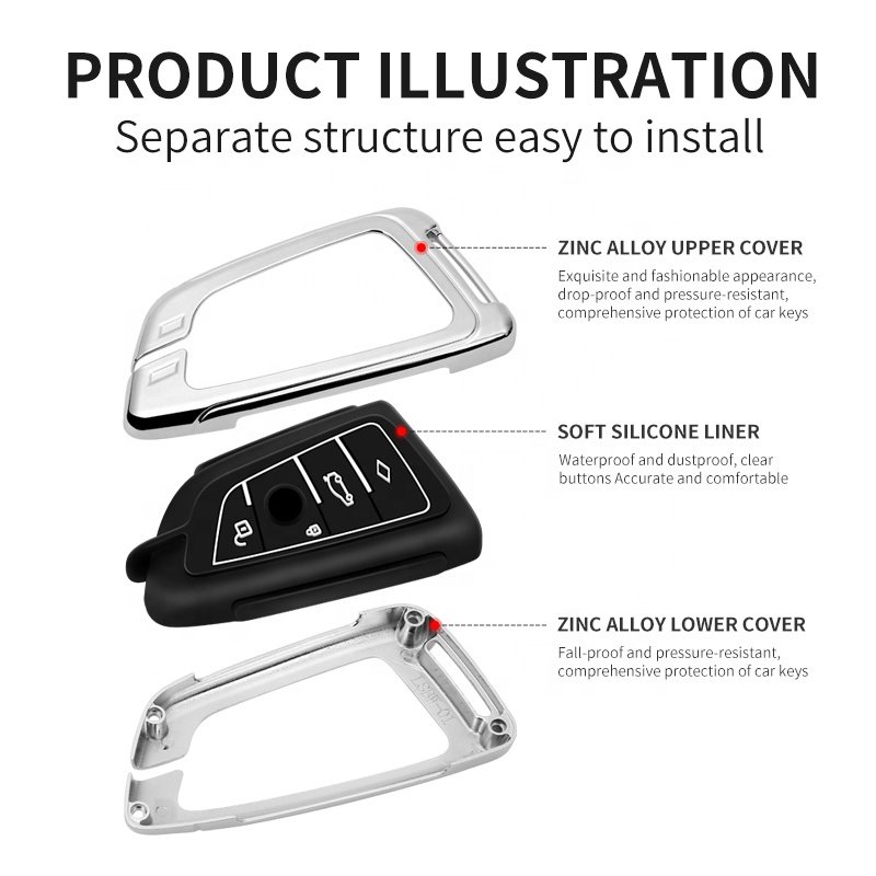 Hot Products Customizable Silicone Key Case Cover for BMW Car Logo Key Holder for Metal Car Keys