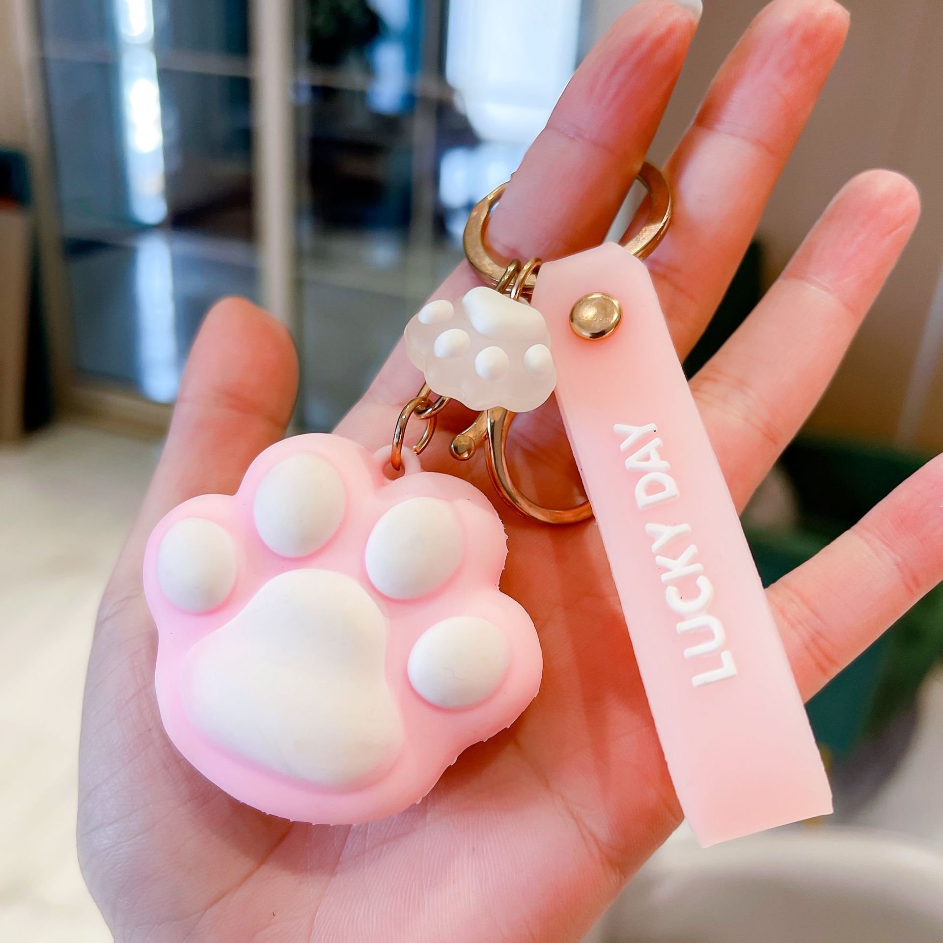 Wholesale Decorative Gift Keychain Cartoon Doll Keychain Car Backpack Pendant Creative Cat Claw 3D Key chain