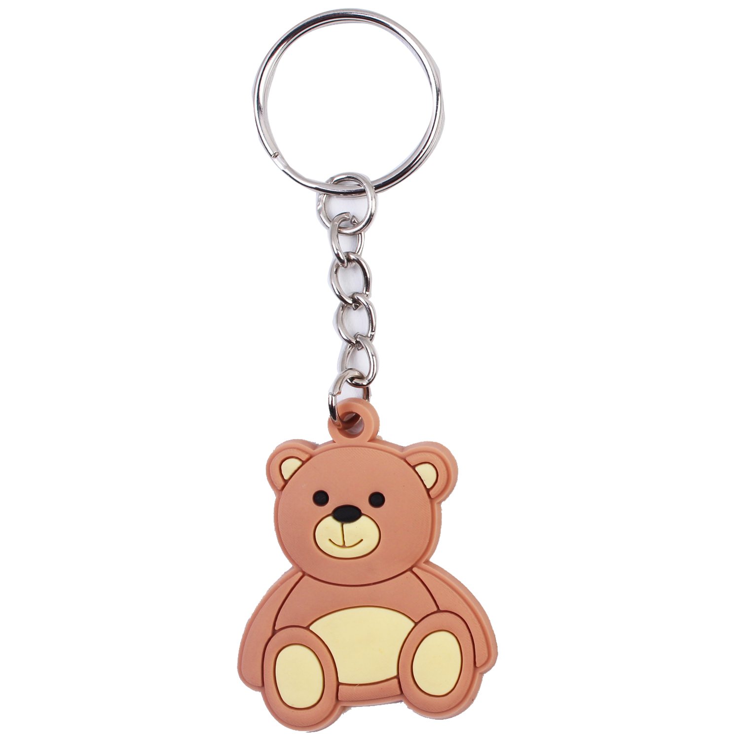 Wholesale 2D Cartoon Cute Bear Rubber PVC Key Chains Custom LOGO Key Chains Ring New Arrival Promotion Sale Gifts Accessories