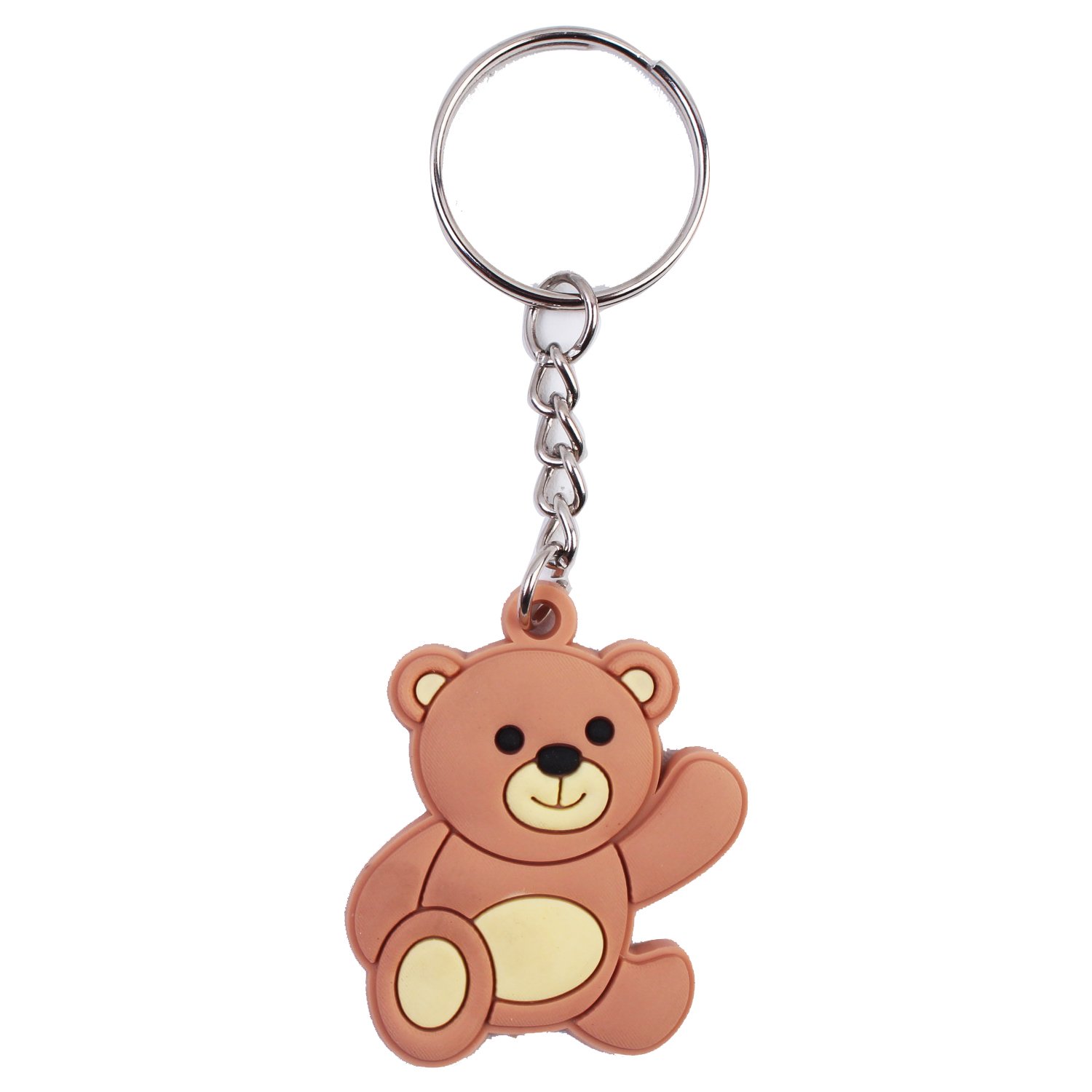 Wholesale 2D Cartoon Cute Bear Rubber PVC Key Chains Custom LOGO Key Chains Ring New Arrival Promotion Sale Gifts Accessories