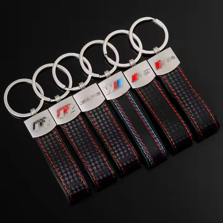 Wholesale High Quality PU Leather Car Key Chain Various Zinc Alloy Metal Car Branded Keychain Custom Car Logo