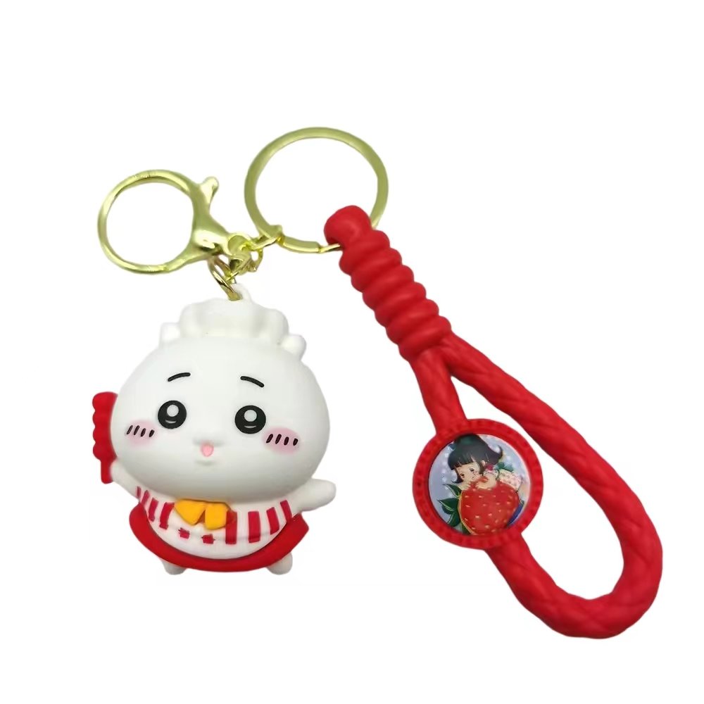 Cartoon Soft pvc Keychains Wholesale 3D Cartoon Rabbit Anime Rubber key chain accessories custom keychain