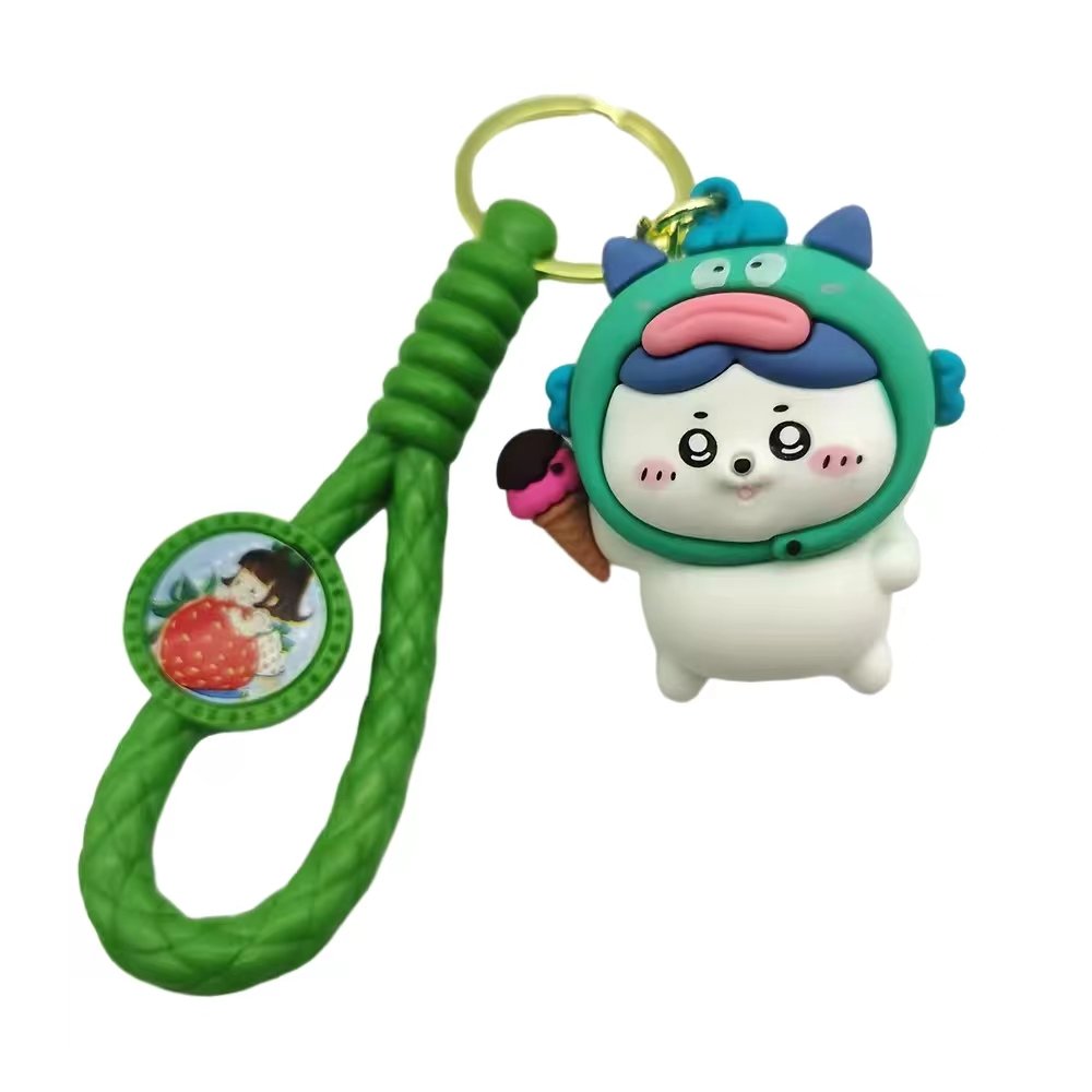 Cartoon Soft pvc Keychains Wholesale 3D Cartoon Rabbit Anime Rubber key chain accessories custom keychain