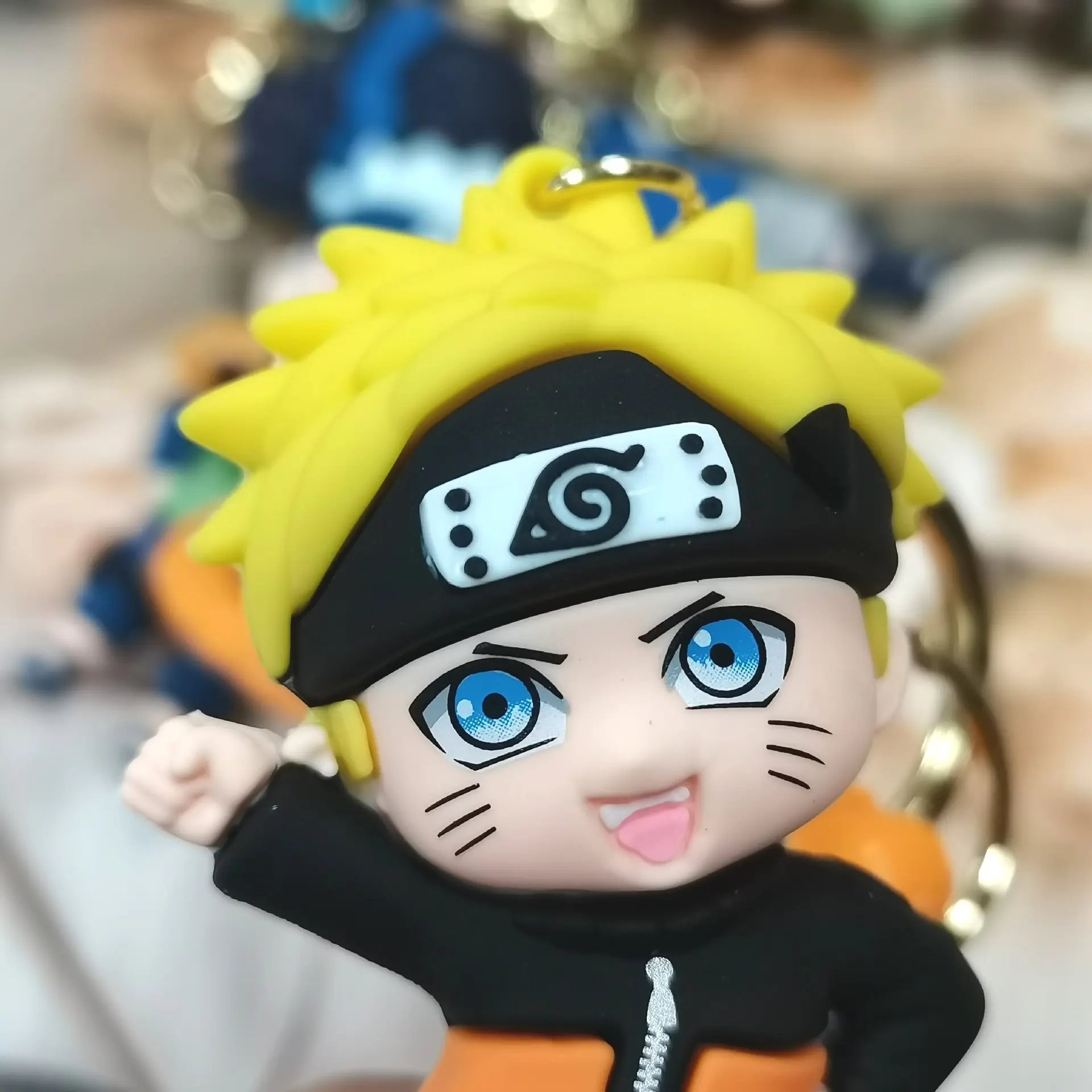 Wholesale custom Japan Anime Doll 3D Soft PVC Silicone Charm Sasuke Uchiha Weasel Rubber keychains Cartoon Key Bag Pendant