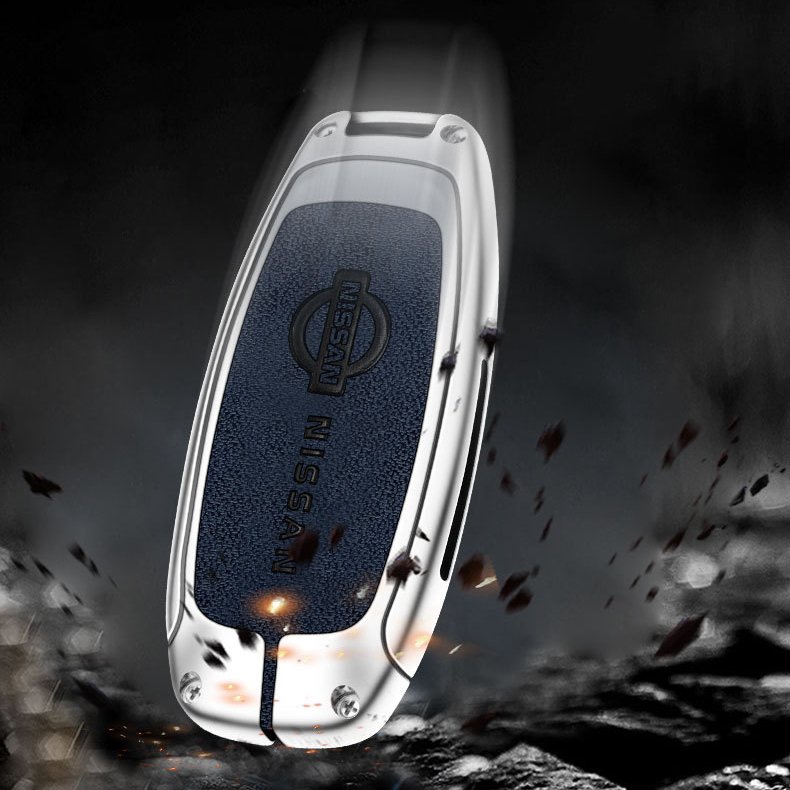 Fashion Cheap Price Car Accessories Interior Decorative Zinc Alloy Leather Car Key Case For Nissan Remote Keychain Auto Keyless