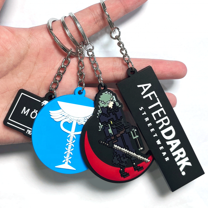 Custom Logo Character Figurines Llaveros De Goma Car Key Ring 2d 3d Pvc Plastic Silicone Keychain Soft Rubber Key Chains