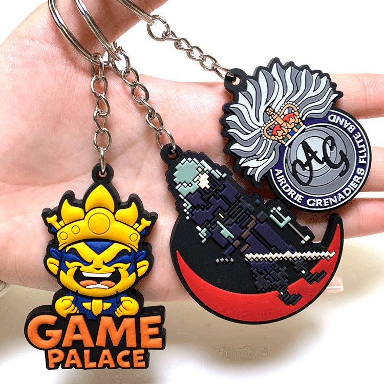 Custom Logo Character Figurines Llaveros De Goma Car Key Ring 2d 3d Pvc Plastic Silicone Keychain Soft Rubber Key Chains