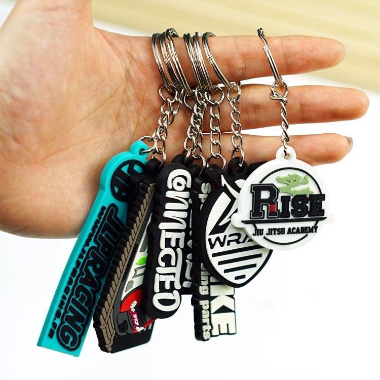 Custom Logo Character Figurines Llaveros De Goma Car Key Ring 2d 3d Pvc Plastic Silicone Keychain Soft Rubber Key Chains