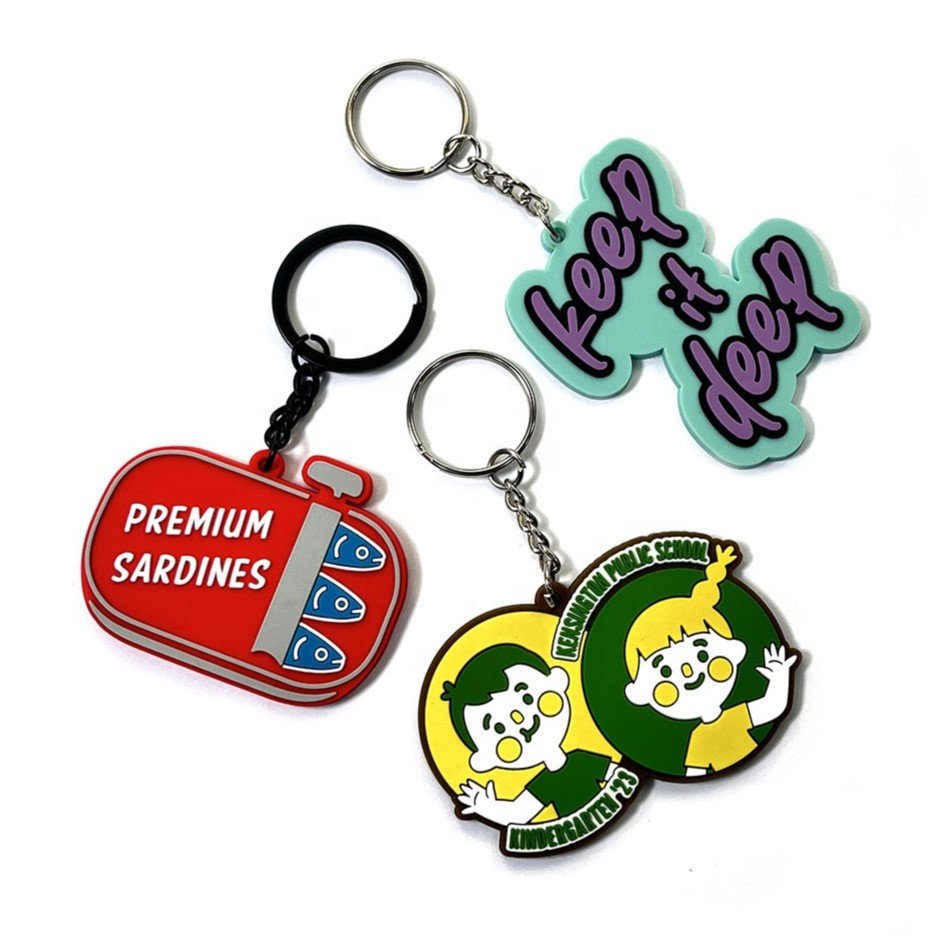 Custom Logo Character Figurines Llaveros De Goma Car Key Ring 2d 3d Pvc Plastic Silicone Keychain Soft Rubber Key Chains