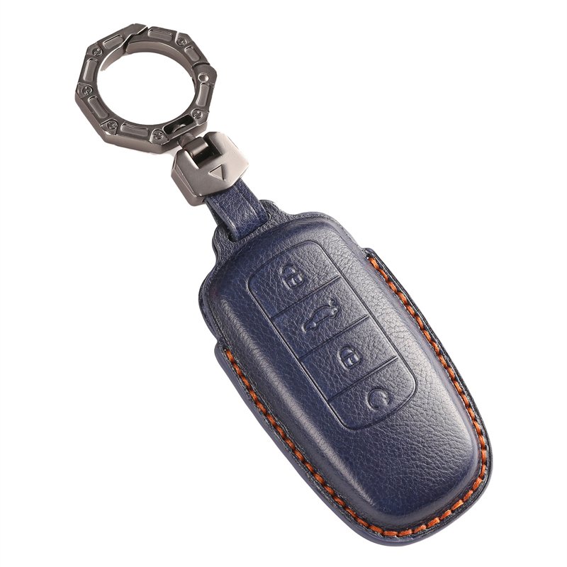 Genuine Leather Car Key Case Cover for Chery Tiggo 8 Plus Smart Key Case Accessories Handmade Car key Shell