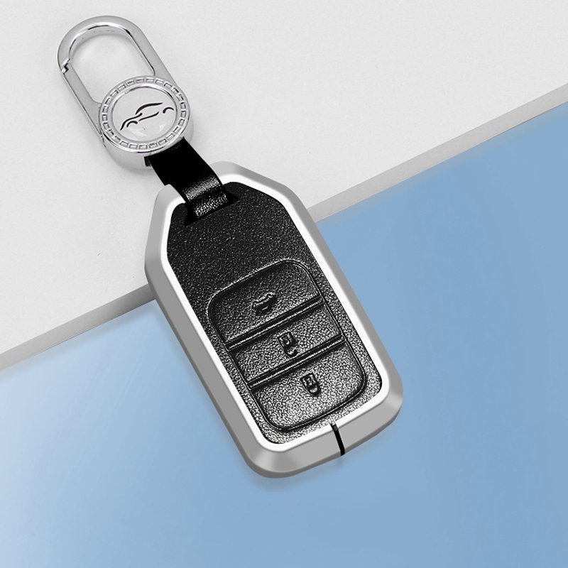 Alloy Leather Car Key Case Cover For HONDA Key Protect Accessories