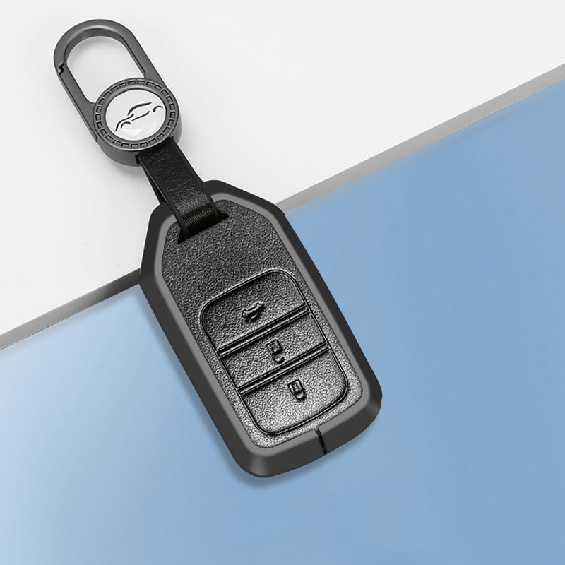 Alloy Leather Car Key Case Cover For HONDA Key Protect Accessories