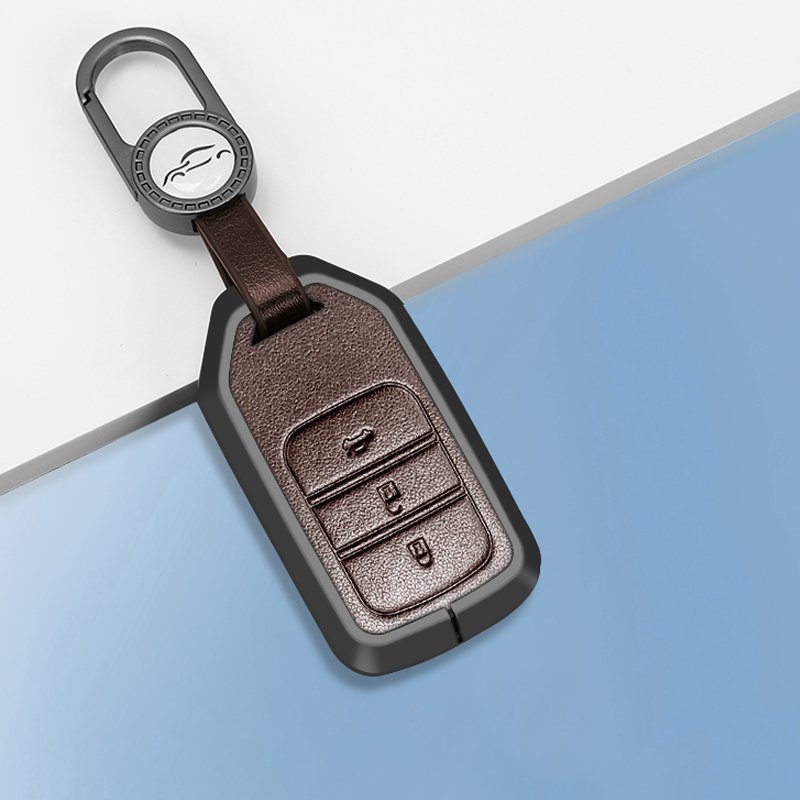Alloy Leather Car Key Case Cover For HONDA Key Protect Accessories