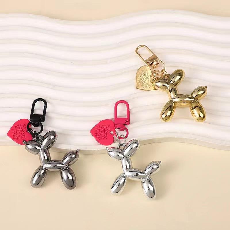 Cute Acrylic Cartoon Balloon Dog Keychains for Women Bag Pendant Couple Car Key Chains Jewelry Gift Decoration Accessories