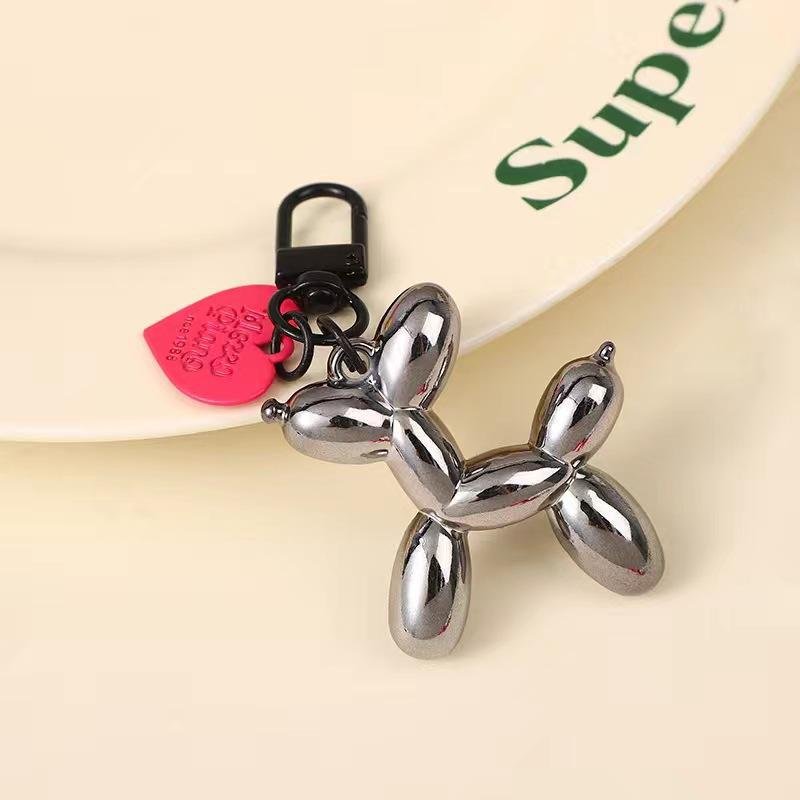 Cute Acrylic Cartoon Balloon Dog Keychains for Women Bag Pendant Couple Car Key Chains Jewelry Gift Decoration Accessories