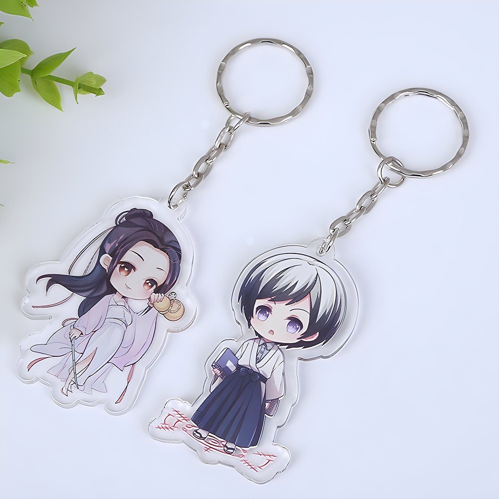 Clear Personalized Key chain Transparent Rainbow Glitter Holographic Epoxy Laser Double Sided Pendant Custom Acrylic Keychain